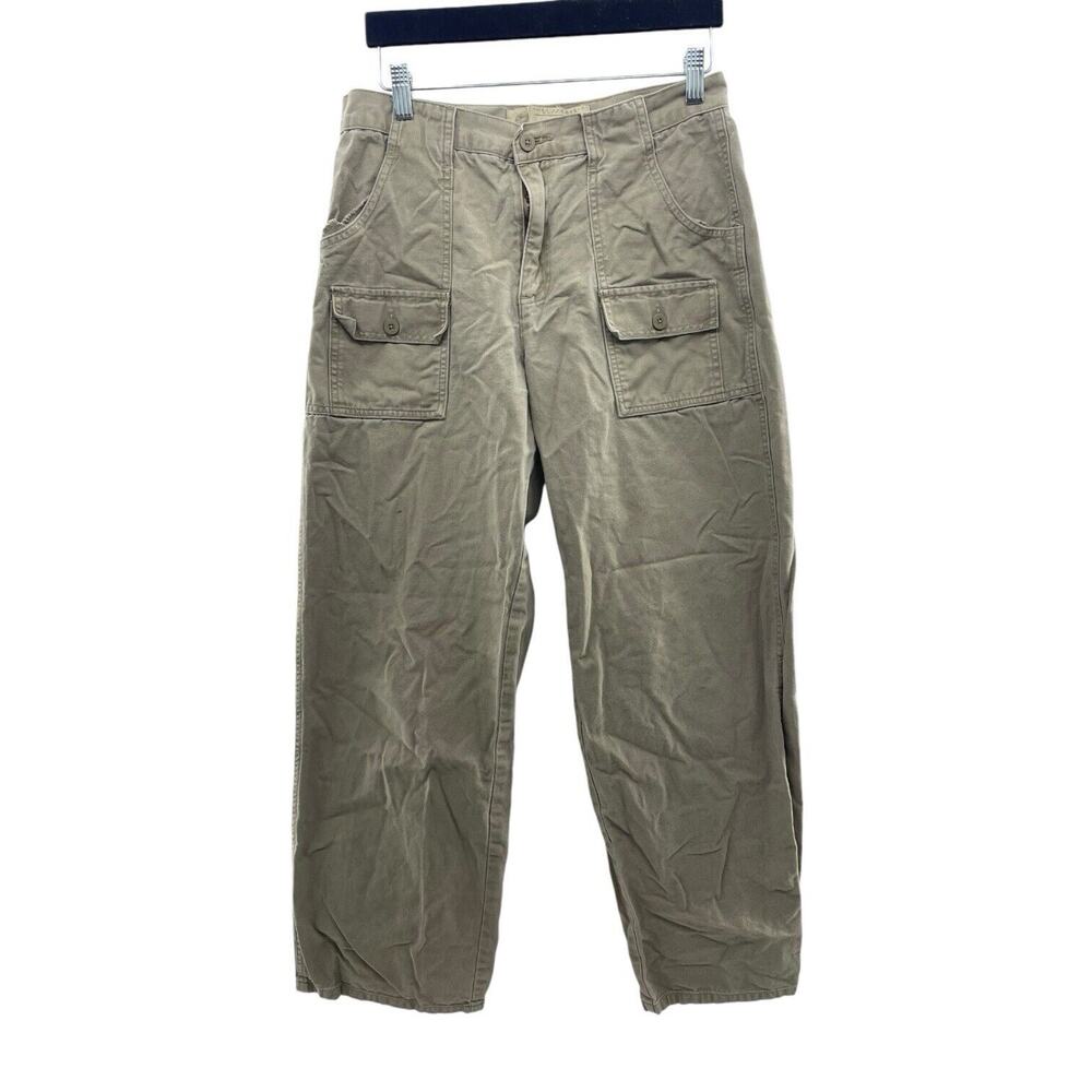 Vtg American Eagle Size 8 Cargo Pants Wide Leg High Waisted Baggy‎ Y2K Beige Tan